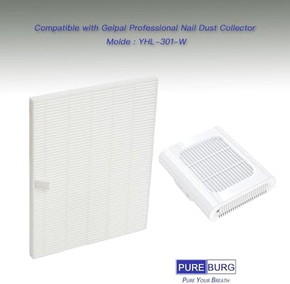 Six pack set of Pureburg nail dust collector replacement filters