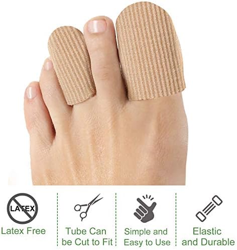 Adjustable fabric toe protectors being trimmed with scissors for a custom fit.
