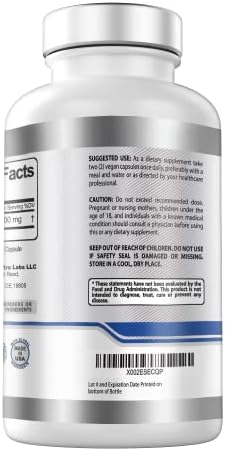 Smart Nutra Labs Alpha Lipoic Acid bottle side view with dosage information.