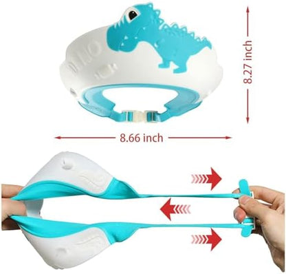 Side view of child shampoo shield displaying unique channel design