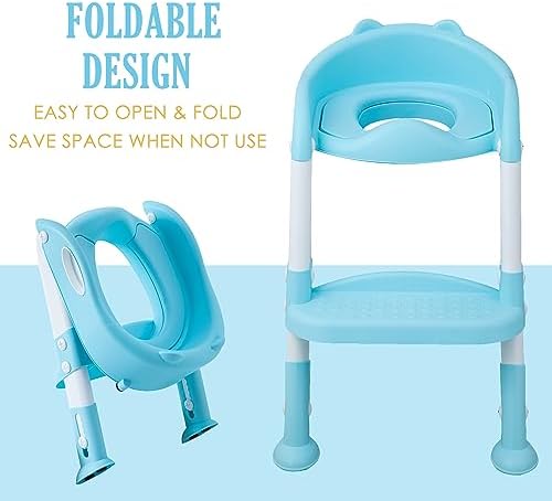 Adjustable toddler commode step stool height options showcasing the six footrest positions