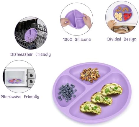 Vicloon silicone weaning plates set for self feeding