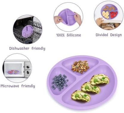 Vicloon silicone weaning plates set for self feeding