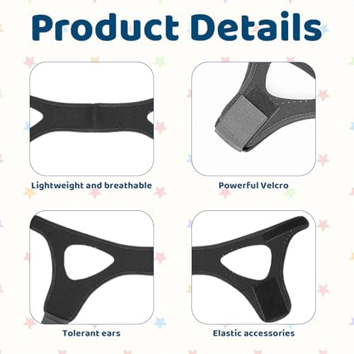 Close-up of the lightweight mesh fabric and reinforced stitching on the anti-snore jaw strap.