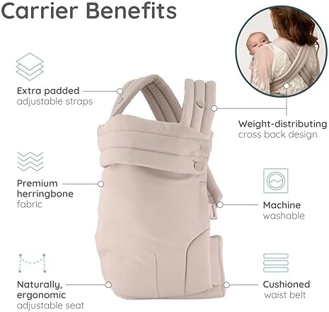 Close up of Infantino carrier adjustable sliding seat mechanism