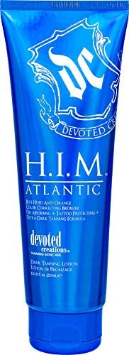 Devoted Creations H.I.M Atlantic Tanning Lotion - Blue Hued Anti-Orange Color Correcting Bronzer - Oil Absorbing + Tattoo Protecting + Ultra-Dark Tanning Formula 8.5 oz. - Image 2