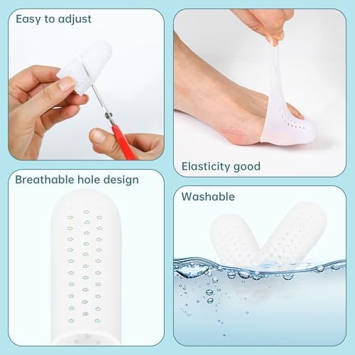 Hoogoo big toe sleeve applied to foot providing ingrown toenail protection.