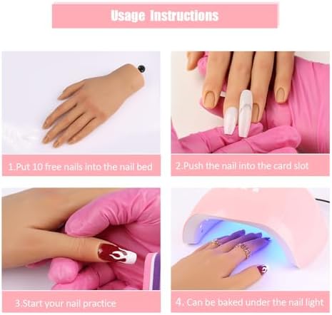 Flexible silicone mannequin hand for acrylic nail art