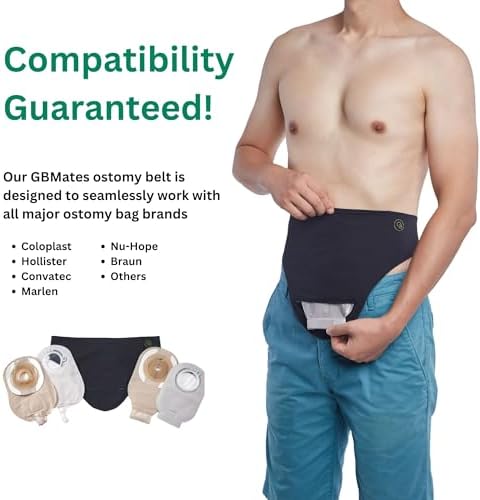 GBmates colostomy belt featuring zippered pocket design