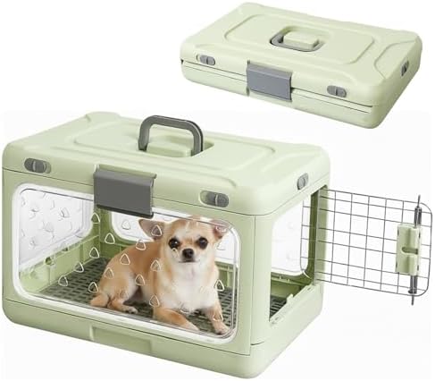 Velupet Zoom collapsible cat crate top-down view showing the side ventilation holes and wire mesh.