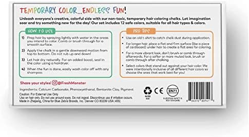 Fresh Monster temporary kids hair color sticks showing twelve vibrant shades lined up