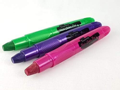ArtShip Design non toxic hair color pens displaying 10 bold and 6 glitter shades