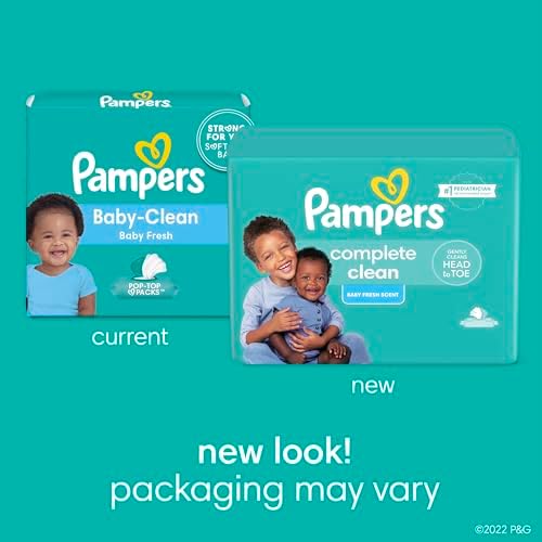 Pampers Baby Wipes, Complete Clean Baby Fresh Scented Wipe, Gently Cleans Head to Toe, 72 Total (1 Flip-Top Packs) - Image 3
