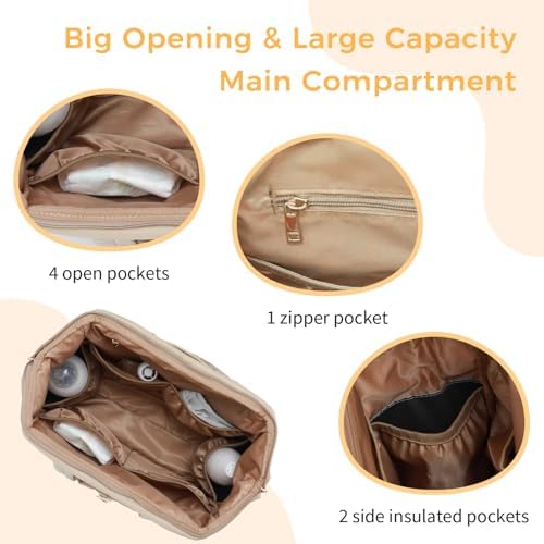 Lukjojo Asha Diaper Bag Tote with included stroller clips