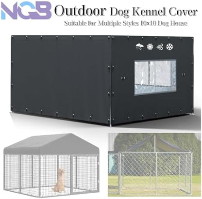 Elasticized ball cords securing the black fabric cover to a metal wire fence