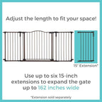 Matte bronze finish detail on the heavy-duty steel safety gate frame.