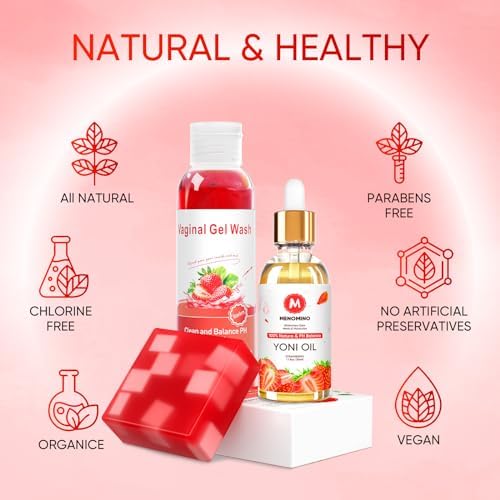 Strawberry scented feminine wash for pH balance and odor control