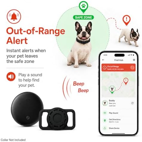 JNLIK Android smart tracker side angle view illustrating the secure collar attachment mount
