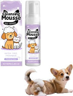 Hug n Wag dry bath foam dispenser showing gentle foaming texture