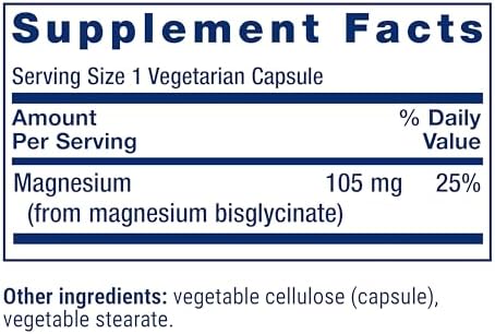 Authentic USA imported Life Extension Magnesium Glycinate bottle showcasing heart and bone support benefits