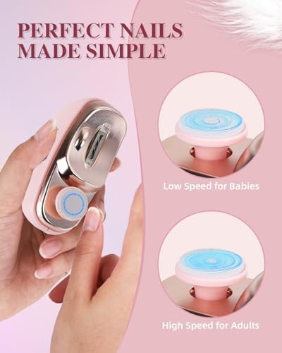 USB rechargeable nail file being used on a finger