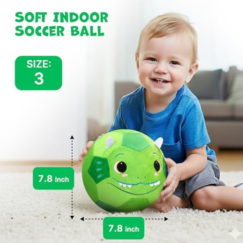 JoyCat dinosaur toddler toy being squeezed to demonstrate its soft plush construction