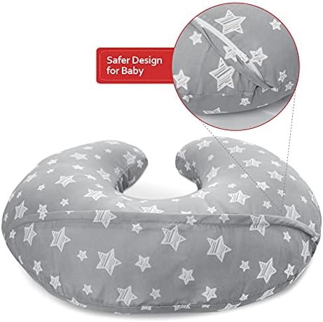 Moonsea baby pillow slipcover grey star print