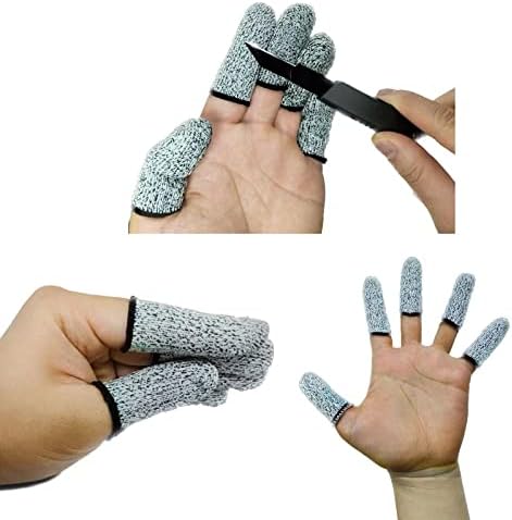 Breathable fabric texture of the anti-cut fingertip guard highlighting the premium knit material.