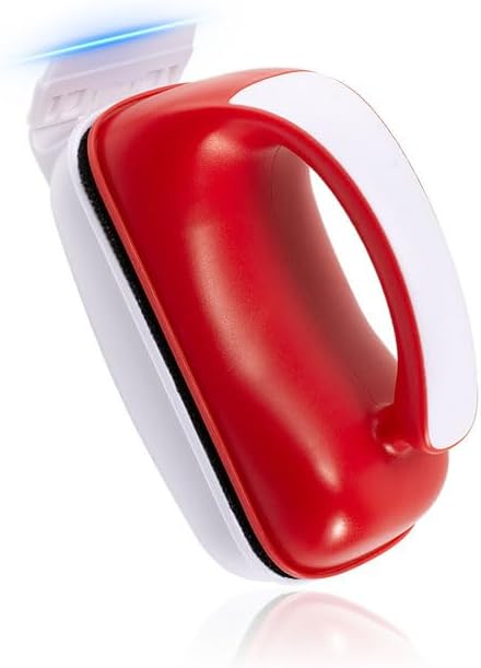 Novique small aquarium magnetic glass cleaner front view highlighting the bright ergonomic handle.
