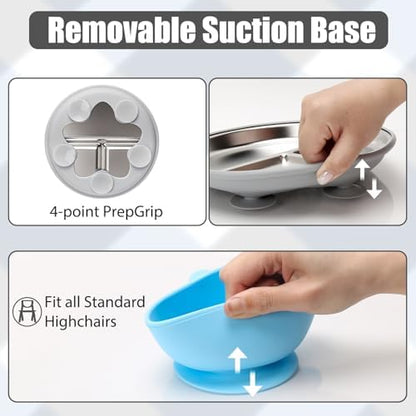 Misslili 4 piece feeding set with removable silicone base
