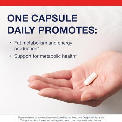 Metagenics L-Carnitine fat metabolism support label detail