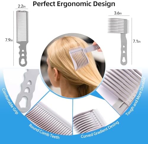 Flexible self haircut guide comb showing heat resistant plastic construction.