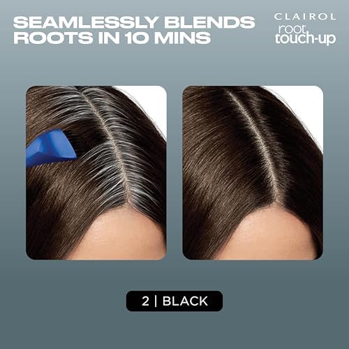 Clairol 2 Black permanent hair color pack of 2 boxes showing shade results
