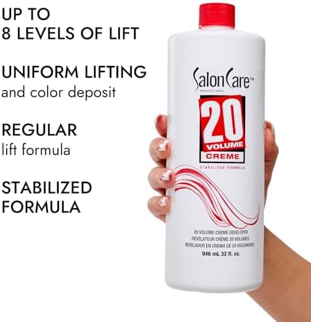 Close up of Salon Care 20 Volume developer packaging