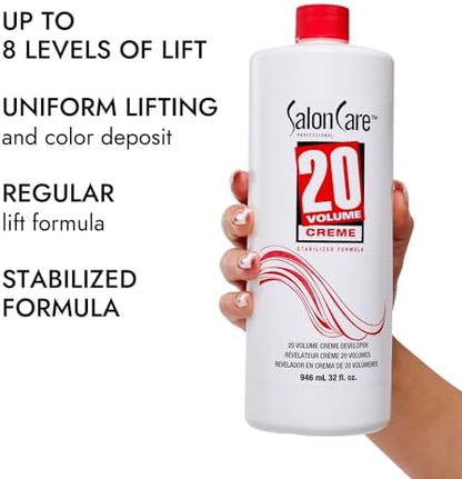 Close up of Salon Care 20 Volume developer packaging
