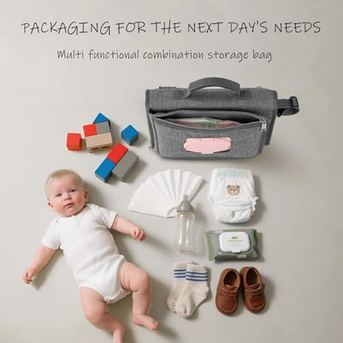 Exterior zipper pouch of the Kopi Baby compact changing clutch storing keys and phone
