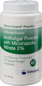 Micro-Guard 2 percent Miconazole Nitrate medicated powder for treating athlete's foot.