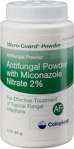 Micro-Guard 2 percent Miconazole Nitrate medicated powder for treating athlete's foot.