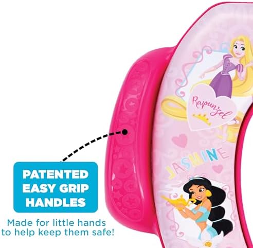 Underneath view of the toddler potty seat illustrating how it fits regular and elongated toilets