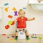Munchkin potty seat closed and converted into a sturdy bathroom step stool