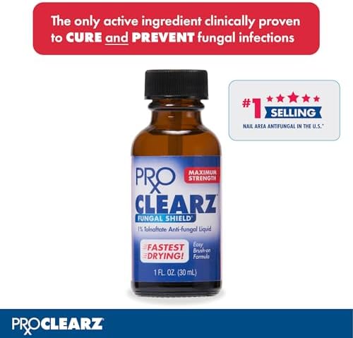 ProClearz antifungal brush-on liquid applicator showing clear formula for easy use.