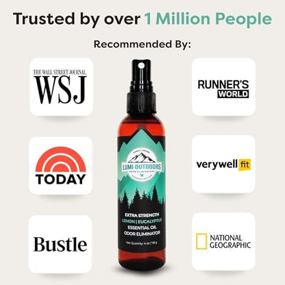 Lumi Outdoors Eucalyptus Lemongrass spray for smelly shoes and foot odor