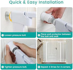 Demonstration of the larger surface area distribution preventing damage on a white wall