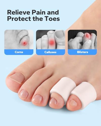 Trimming a silicone toe sleeve with scissors for a custom fit.