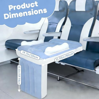 LuxiGlo inflatable travel bed for kids showing the eighteen inch wide level sleeping surface