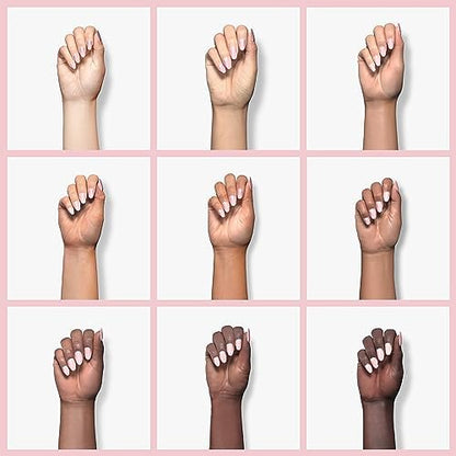 Pinkish nail gel coat that works to provide assistance with reinforcing thin fingernails