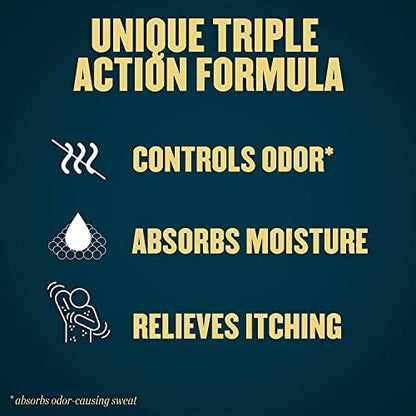 Gold Bond Talc-Free Original Strength bottle label showing triple action formula.