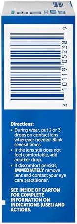 ReNu MultiPlus sterile isotonic solution packaging showing ingredients and usage for lens comfort