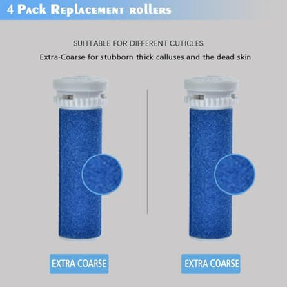 Replacement mineral rollers for removing cracked heel skin