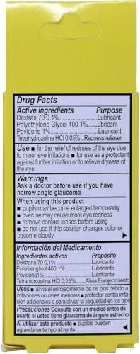 Imported USA chamomile infused soothing artificial tears eye drop bottles for irritation.